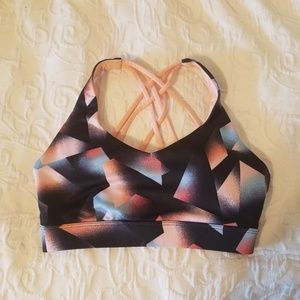 Multi color criss cross sports bra